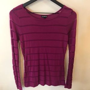 Express Long Sleeve Sheer Strip Shirt